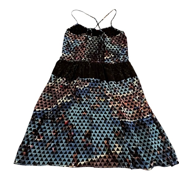 Proenza Schouler Silk Cami Mini Dress Abstract Geometric Multicolor 4 Snap Front - Picture 10 of 16